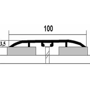Порог АПС 012 алюминиевый 900*100*3,5 мм одноуровневый (20 дуб беленый)