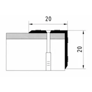 Порог АПУ 005 алюминиевый 1800*20*20 мм угловой наружный (04-бронза)