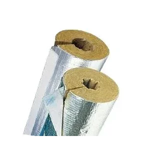 Цилиндры Роквул 50 x 42 мм кашированные фольгой (плотность 80кг/м3)