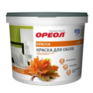 Краска Ореол ВДАК белоснежная для обоев полиакриловая 6,5кг 6625