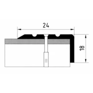 Порог АПУ 003 алюминиевый 900*24*18 мм угловой (04-бронза)