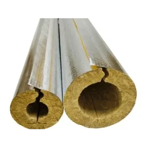 Цилиндры Роквул 30 x 32 мм кашированные фольгой (плотность 80кг/м3)