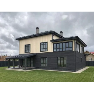 М/сайдинг Квадро брус (GL) Принт Элит Молочное дерево TwinColor толщина 0,45мм, размер 0,34*3.9 м.п. (в пленке)