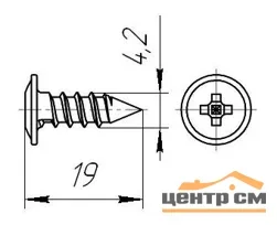 Саморезы с прессшайбой острие 4,2x19 цинк (уп 1000шт) ведро №3