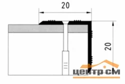 Порог АПУ 005 алюминиевый 1800*20*20 мм угловой наружный (14-дуб деревенский)