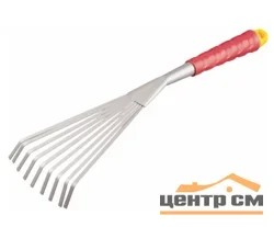 Грабельки веерные с плоскими зубцами GRINDA, из углеродистой стали с коннекторной системой, 420 мм