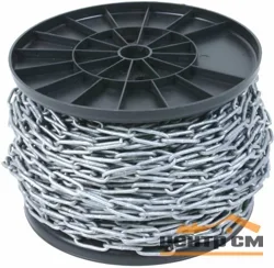 Цепь сварная длиннозвенная оцинкованная DIN 763 D4 мм ( катушка 50м )