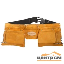 Пояс для инструментов STAYER PROFESSIONAL, кожаный, 11 карманов, 2 скобы