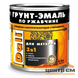 Грунт-эмаль по ржавчине 3 в 1 зеленая (RAL 6029) 0,75л DALI