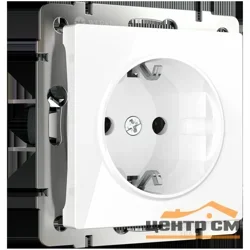 Розетка 1-местная СП Werkel с заземлением, белая, WL01-SKG-01-IP20, W1171001