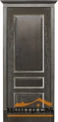 Дверь PORTE VISTA Вена глухая черная патина серебро тон 21 60, шпон