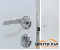 Дверь OLOVI Финка белая крашенная ГОСТ без четверти, глухая 80 (коробка лам 2,5шт, замок ШЛОСС 2014, петли-бабочка)