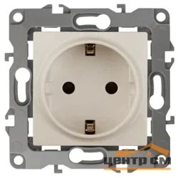 Розетка одноместная механизм СП Эра12 2P+E Schuko с заземлением, слоновая кость (16АХ-250В), арт. 12-2101-02