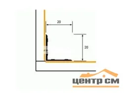 Порог АПУ 009 алюминиевый 900*20*20 мм угловой внутренний (28 клен)