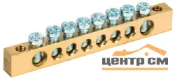 Шина PEN "земля-ноль" 6х9мм 8/2 (8групп/крепеж по краям) IEK YNN11-08-100