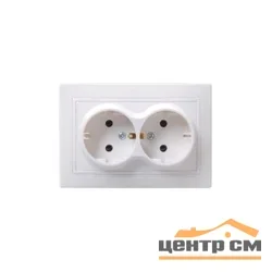 Розетка 2-местная СП Кварта 16А РС12-3-КБ с заземлением IP20, IEK ERK24-K01-16-DM