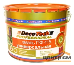 Эмаль ПФ-115 ярко-зеленая (RAL 6002) 0,9 кг DecoTech ГОСТ 6465-76 (Т-ра перевозки не ниже -4град)
