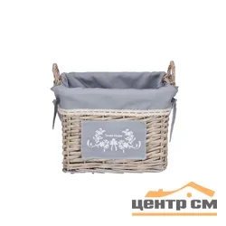 Корзина с ручками "Лён", 29L*19W*22H, серый