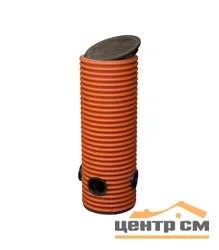 Колодец дренажный смотровой Ду 315, h=1 м, 4 отвода, Ø160мм (чёрный) (с крышкой и дном)