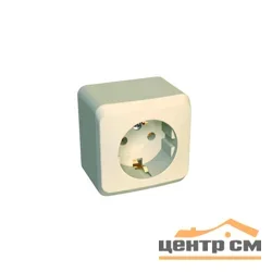 Розетка 1-местная ОП Этюд 16А с заземл. крем. Systeme Electric PA16-003K