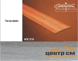 Порог АПС 014 алюминиевый 900*80*3,5 мм одноуровневый (ОС-008)