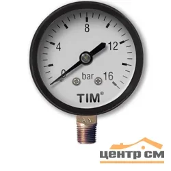 Манометр TIM радиальный 16 бар, резьба 1/4" наружная