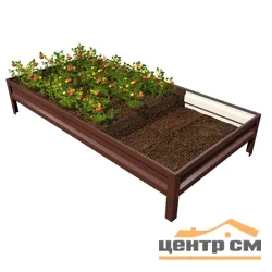 Грядка цветной полимер RAL 8017 из металлополосы 1*4м, высота 20см