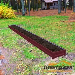 Грядка цветной полимер RAL 3005 из металлополосы 1*6м, высота 20см