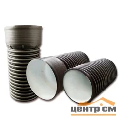 Труба канализационная гофрированная двухстенная FD-Plast D 160/136 с раструбом L-6м, черная SN8