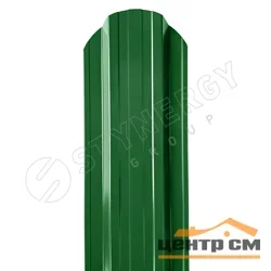 Штакетник металлический STYNERGY П-образный двусторонний фигурный 0.45 мм, PE RAL 6002 (зелёная листва), ширина 110мм, длина 1.3 м.п.
