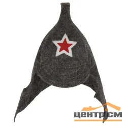 Шапка модельная «Буденовка» темная, БАННАЯ ЛИНИЯ