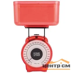 Весы кухонные механические 1 кг HOMESTAR HS-3004М красный