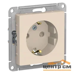 Механизм розетки одноместный СП AtlasDesign 16А IP20 с заземл. защ. шторки беж. ATN000245 Systeme Electric