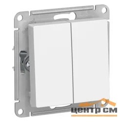 Механизм выключателя двухклавишный СП AtlasDesign 10А белый SE ATN000151 Systeme Electric