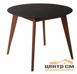 Стол Лунд д.960 мрамор Графит/Темный орех 960*960*750
