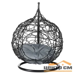 Кокон подвесной для животных черный, серая подушка