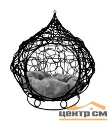 Домик большой для животных КОКОН (черный, серая подушка)
