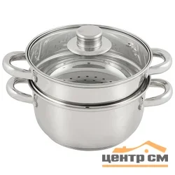 Пароварка MALLONY MEDIANO 2х-уровневая из нерж стали, объем 2,5 л, индукция/капс дно