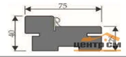 Стойка дверной коробки массив ольхи ,эмаль белая 75*40*2080 мм универсальная