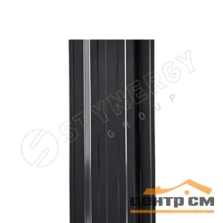 Штакетник металлический STYNERGY П-образный двусторонний прямой 0.4 мм, PE RAL 9005 (чёрный), ширина 110мм, длина 1.8 м.п.