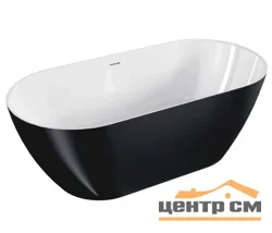 Ванна Good Door Катания из литьевого мрамора 170х80м черная в комплекте со сливом клик-клак