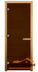 Дверь для саун Стекло бронза 2010х810 (коробка осина 2,5шт,3 петли, ручка)