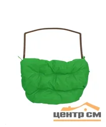 Подставка для ног на кресло подвесное для двоих, с ротангом бежевая, зеленая подушка