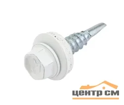 Саморез кровельный 5,5x32 сверло №3 (сигнально-белый) RAL 9003 сверло №3 (уп 250шт) DAXMER