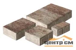 Плитка тротуарная Бавария Хаски (4 элем) Color mix верхний прокрас, белый цемент, микрофаска СИЯН (7,046 м2/поддон-13рядов)