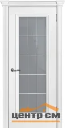 Дверь ТЕКОНА СМАЛЬТА-ШАРМ 01 остекленная премиум сатинат+гравировка эмаль белый 60
