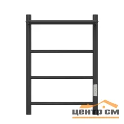Полотенцесушитель электрический POINT Афина (electro) 400х600 3 перекладины + полка, черный матовый