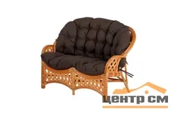 Диван 2-х местный Черчилль с коричневой подушкой, коньяк