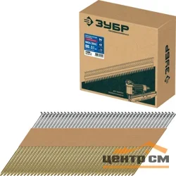 Гвозди реечные ЗУБР SN34 (D34) 90 х 3.1 мм, рифленые оцинкованные, 3000 шт