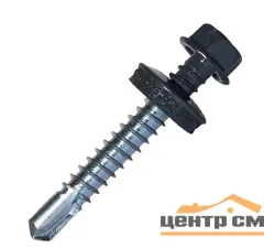 Саморез кровельный 4,8x19 сверло №2 (мокрый асфальт) RAL 7024 (уп 60шт) Biskrep